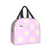 Insulated Lunch Box Daisy Flower Lunch Bag Spring Floral Reusable Bag Flowers Blue Cooler Tote Bags for Kids Teens Adults Girls