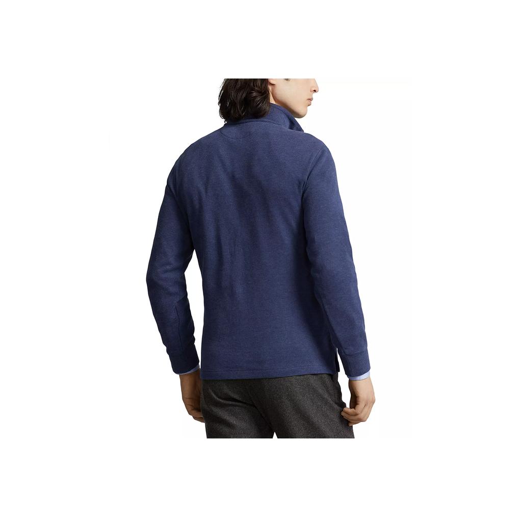 Polo Ralph Lauren Effen Kleur Mock Neck Halve Rits Pullover Lange Mouwen Sweatshirt Heren sweatshirt Blauw 710877001-004