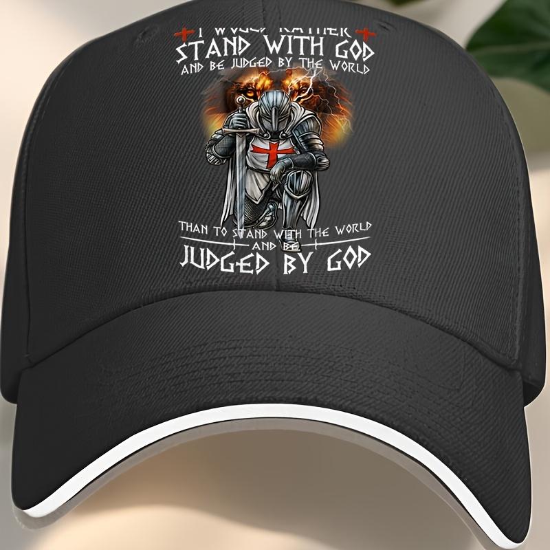 Stand With God Crusader Knight Baseball Cap Polyester Adjustable Casual Unisex Four Seasons Hat One Size