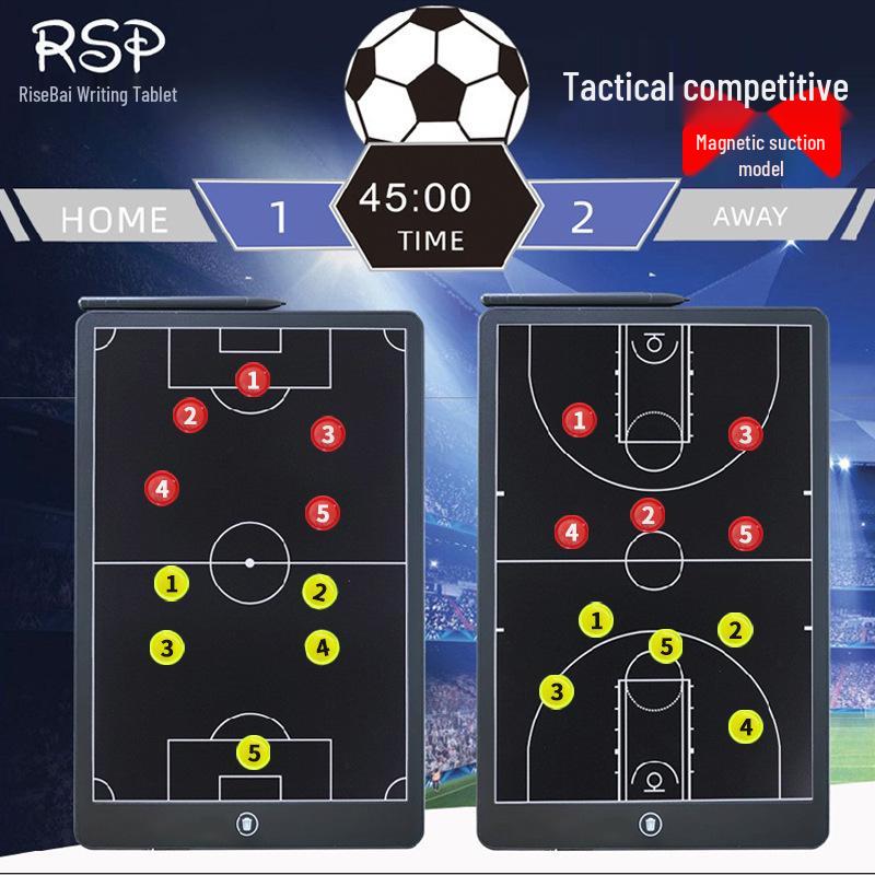 

Tactical Sports Coach Board: Magnetic One-Click Clear for Football, Basketball, Volleyball, Handball, Ice Hockey, and Water Polo