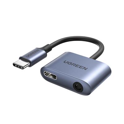 Adapter audio USBC na gniazdo mini jack 35mm, szary