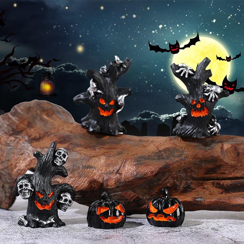 Micro Landscape Halloween DIY Ornaments Accessories Tree Ghost Pumpkin Tree Decorative Resin Accessories