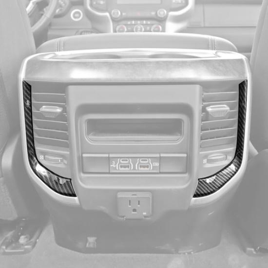 For Dodge Ram 1500 19-25 Carbon Front&Rear Central Air Vent Outlet Cover Trim 4P