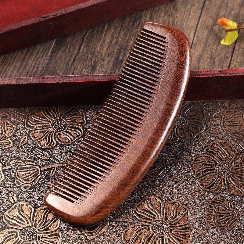 Sandalwood Comb Solid Peach Wood Engraved Hair Brush For Friends Lovers Family Gift Long Straight And Smooth