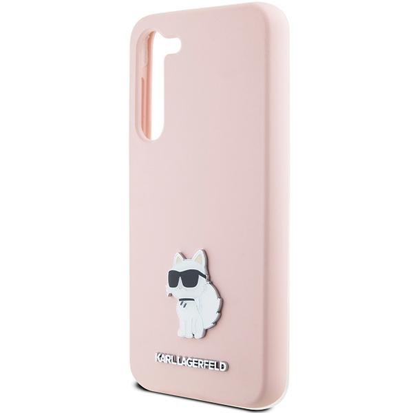Karl Lagerfeld Klhcs23Msmhcnpp S23+ S916 Różowy/Pink Silikonowy Choupette Metalowa Przypinka