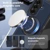 Business Carbon Fiber Texture Magnetic Case for Samsung Galaxy Z Fold 7 6 5 4 3 for Magsafe 360° Rotating Stand Protection Cover