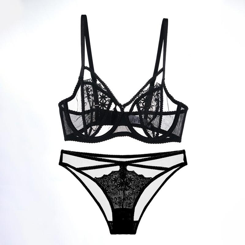 French Women's Bunny Ear Cup Lingerie Set – Anti-Sagging, Breathable Bra for a Smaller Chest Appearance