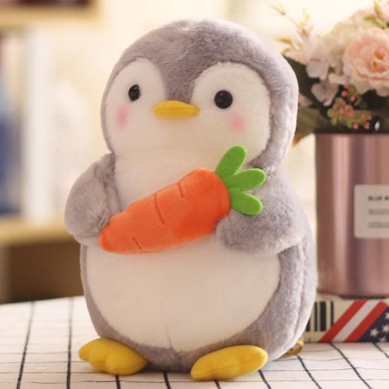 Cute Penguin Hugging Fruit Plush Stuffed Doll Kids Toy Home Decor Valentine Gift