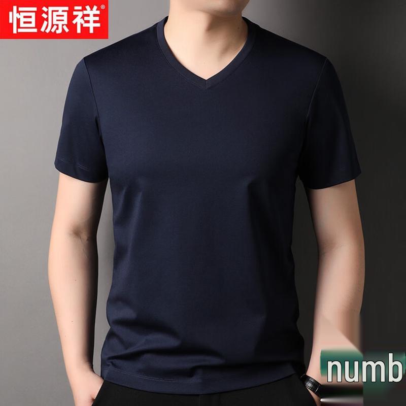 Men s Cotton Linen V-Neck Short Sleeve T-Shirt L/50