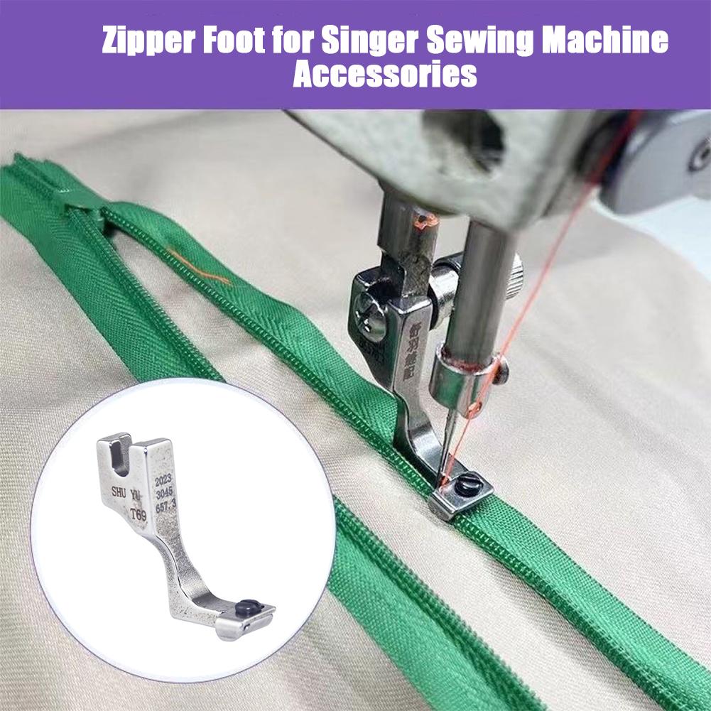 Singer Dikiş Makinesi Aksesuarları İçin Fermuar Ayağı Ayarlanabilir Görünmez Fermuar Ayağı Presleyici Singer Dikiş Makinesi Erişim L7C3