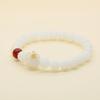 Natural White & Creamy Yellow Jade Bodhi Root Double-Strand Bracelet - New Chinese Design for Women