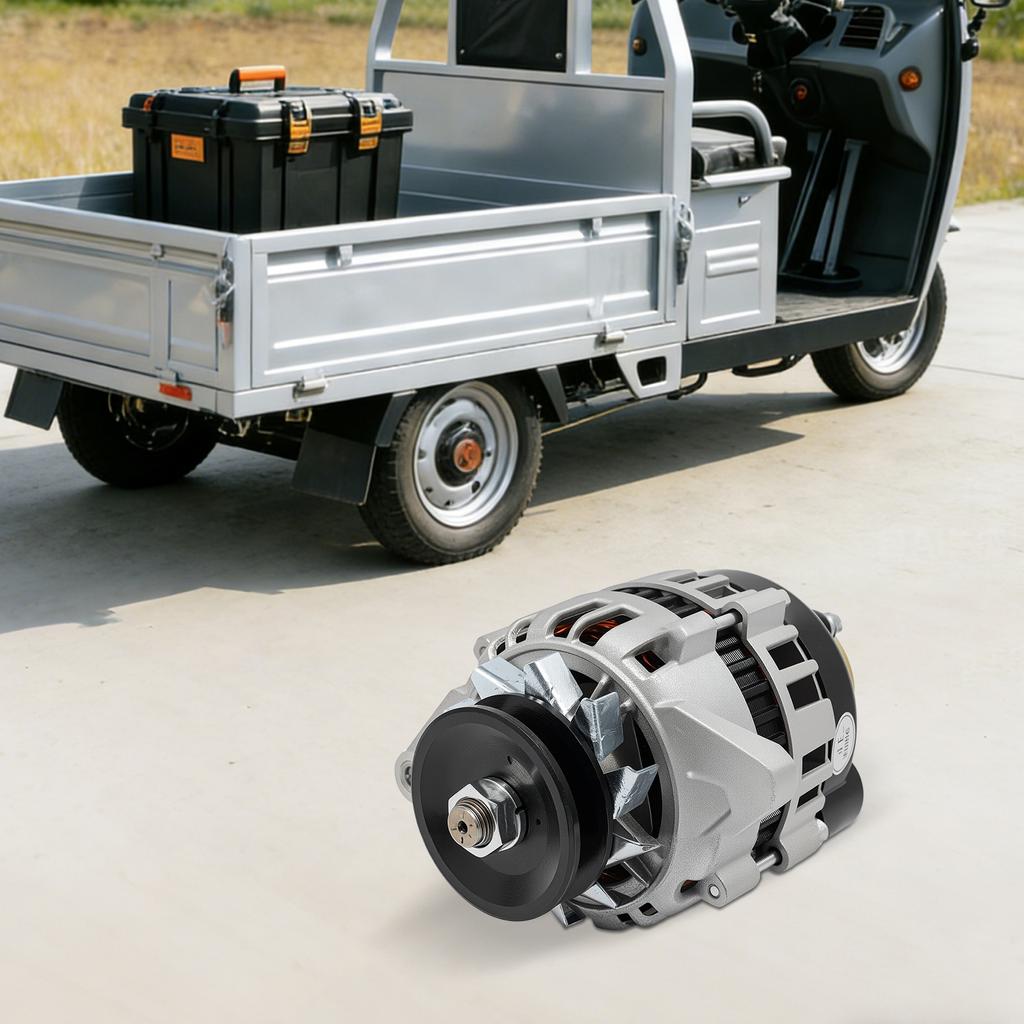 2KW 12V DC Permanentmagnetgenerator, Høy Effekt Tohjulsdesign, Sølvfarget Effektiv Strømgenerator, 4500 o/min Høyhastighetsutgang