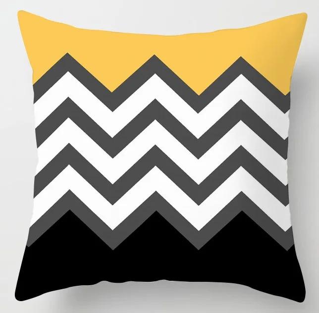 Yellow Pattern Pillowcase Office Living Room Home Pillowcase Car Ornaments