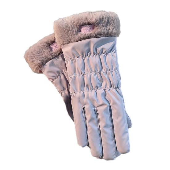 

Women Waterproof Ski Gloves Windproof Fleece Lined Thermal Touchscreen Gloves Winter Warm Gloves with Fuzzy Cuffs for Snowboarding Hiking Snowmobiling