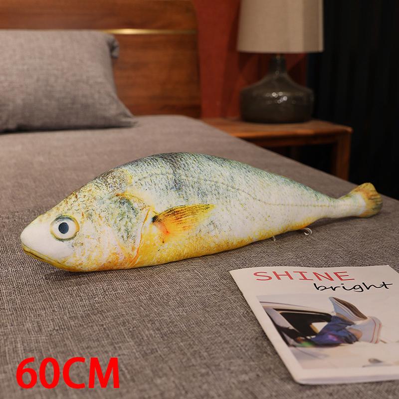 25/60/80cm Large Yellowfish Plush Toy Fur Fish Fur Rug Long Puppet Legged Companion for Sleeping Plush Pillow Gift