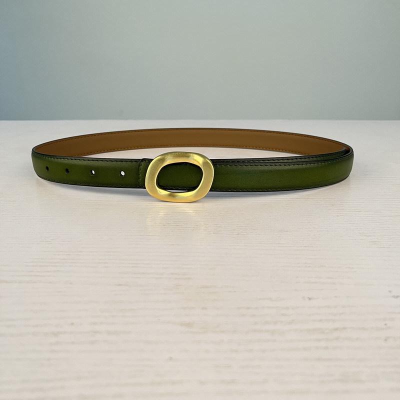 Leather Women'S Belt Simple Round Buckle Girls Belt With Jeans Casual Pants Belt Women'S