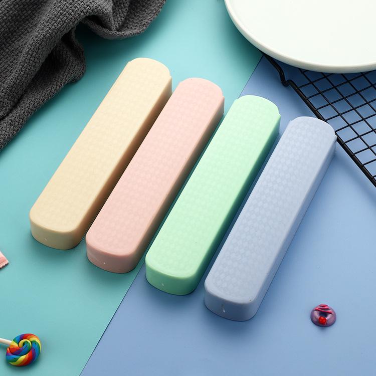 Cutlery Storage Box Plastic Chopsticks Fork Spoon Wheat Pull Box Outdoor Travel Portable Tableware Empty Box