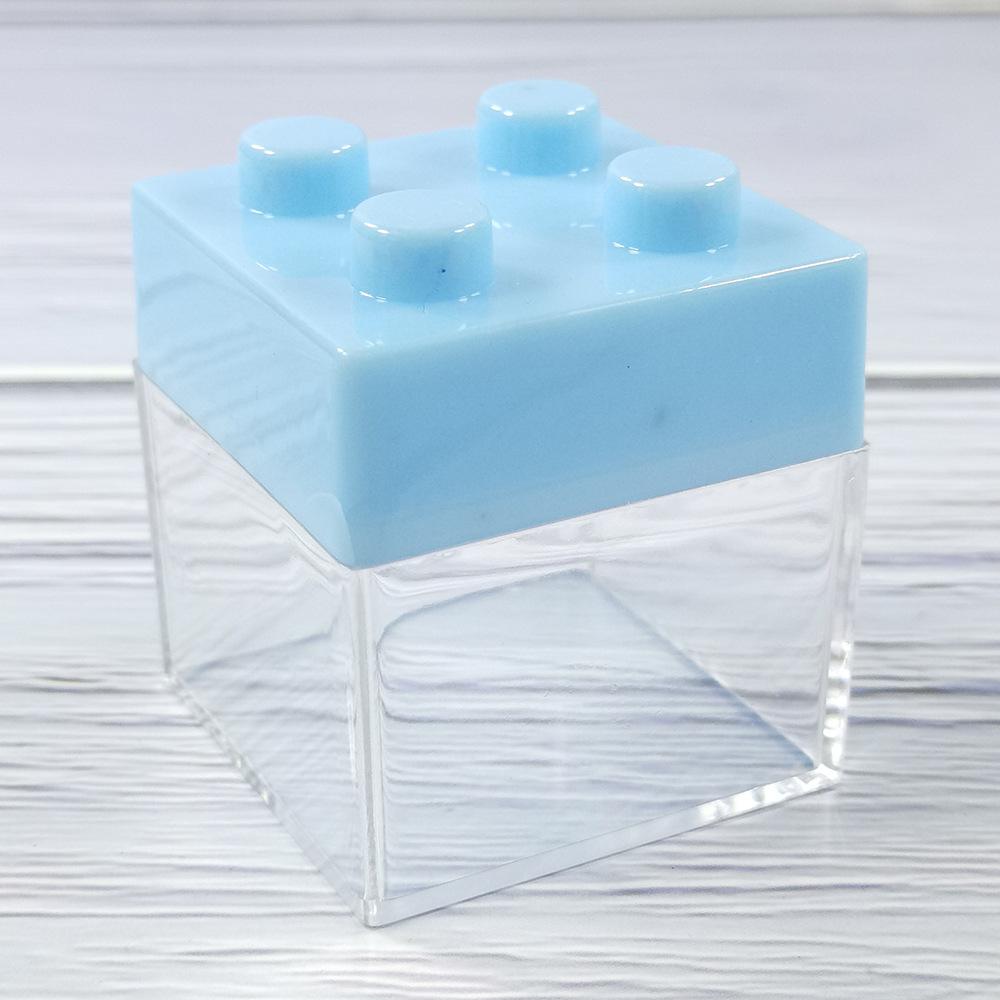 12/24pcs Personalized Cute Transparent Building Blocks Plastic Storage Box Wedding Candy Box Party Birthday Candy Box 12PCS&53X50X50mm