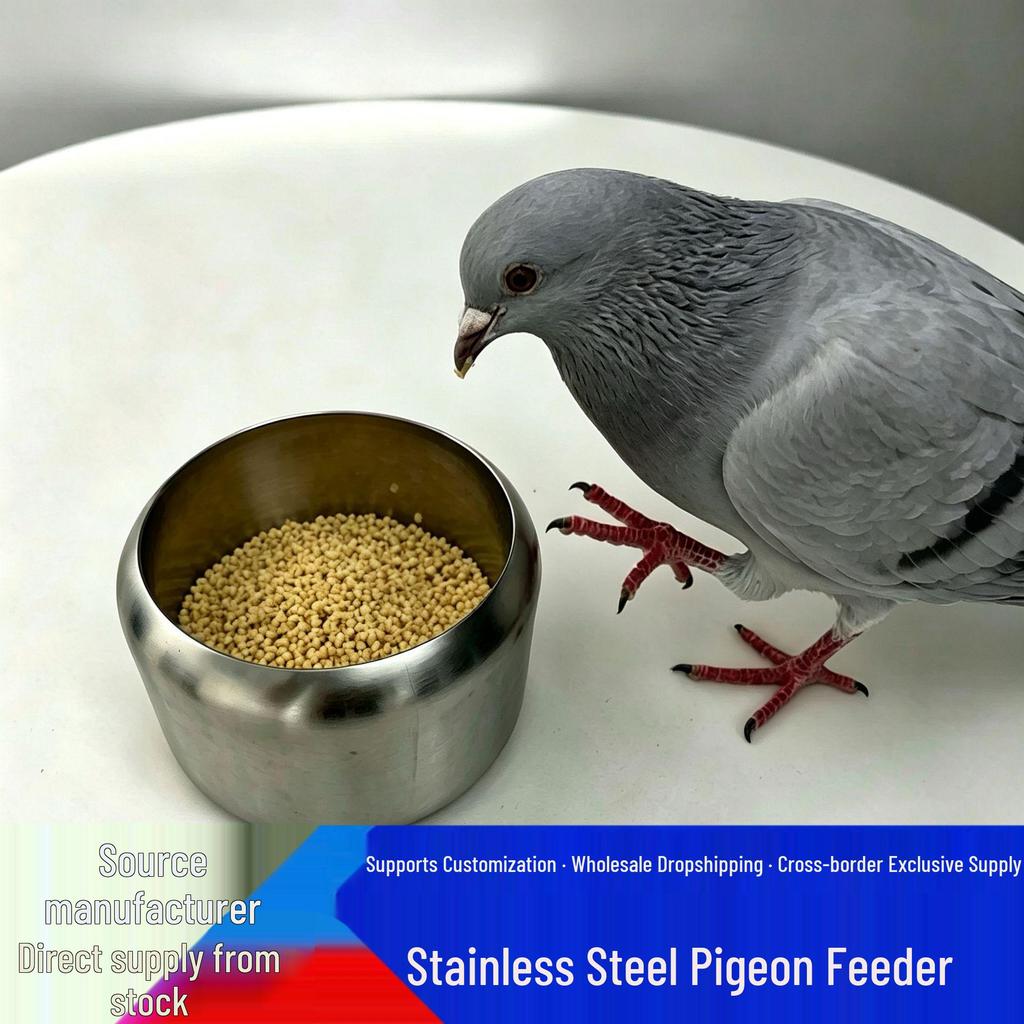 Stainless Steel Splash-Proof Bird Feeder and Water Bowl for Pigeons, Chickens, Ducks, Geese, Parrots, and Poultry Birds
