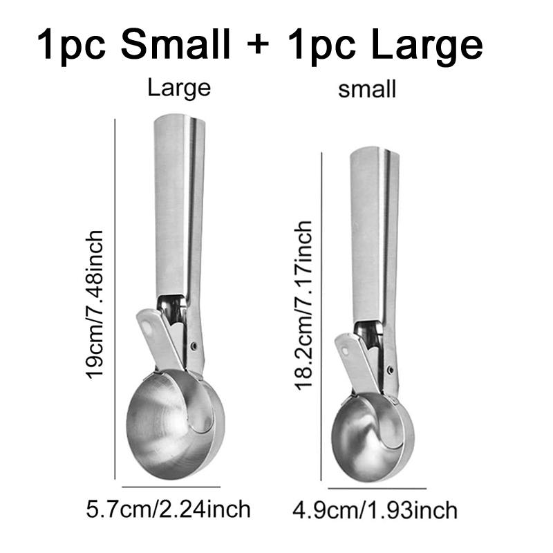 Stainless Steel Ice Cream Spoon Ball Digger Multifunctional Elastic Type Fruit Spoon Watermelon Household Kitchen Tools TMZ