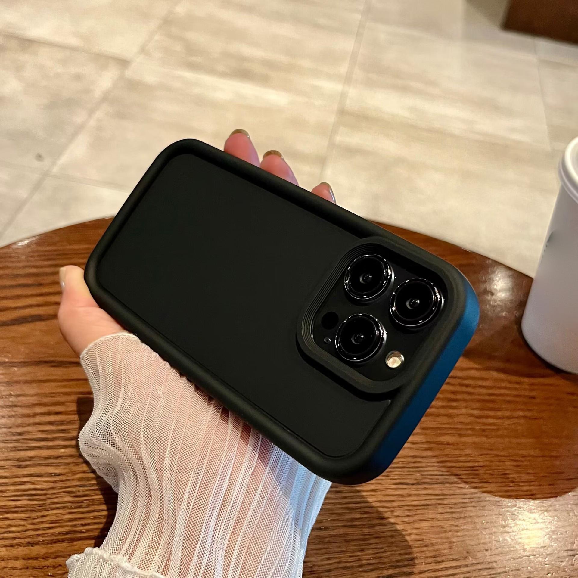 

For iPhone 15 Plus Anti-Scratch Silicone Phone Case Flexible Cell Phone Back Cover Shell Black