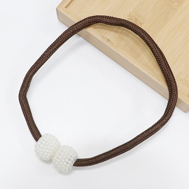 European Magnetic Curtain Tiebacks Pearl Ball Home Curtain Buckle Weave Clips Rope Straps Holder for Big Drapries Decoration