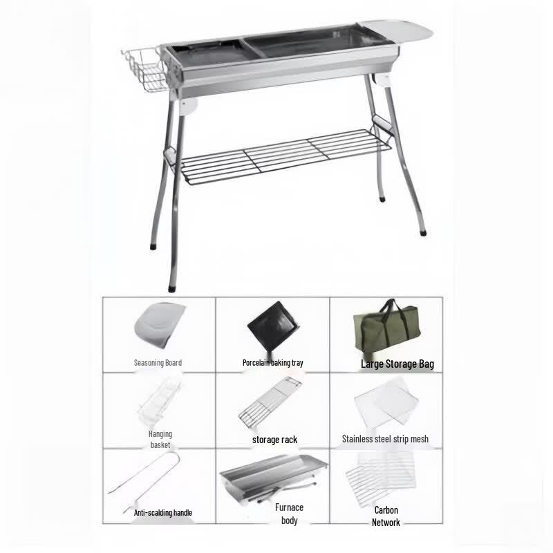 Oeny Portable Stainless Steel Folding BBQ Grill