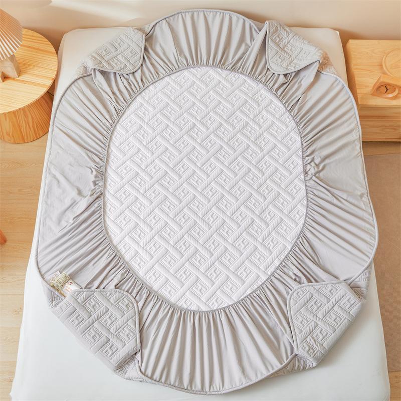 Class A Raw Cotton Soybean Padded Mattress, Thickened Solid Color Cotton Mattress, Mattress Protective Cover, Dust-proof and Non-slip Bed Sheet Cover
