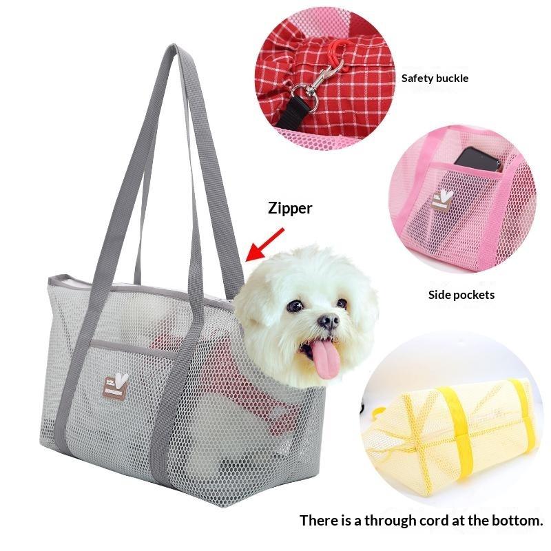 Portable Foldable Pet Carrier Breathable Mesh Crossbody Tote for Kittens Small Dogs Travel Vet Appointment