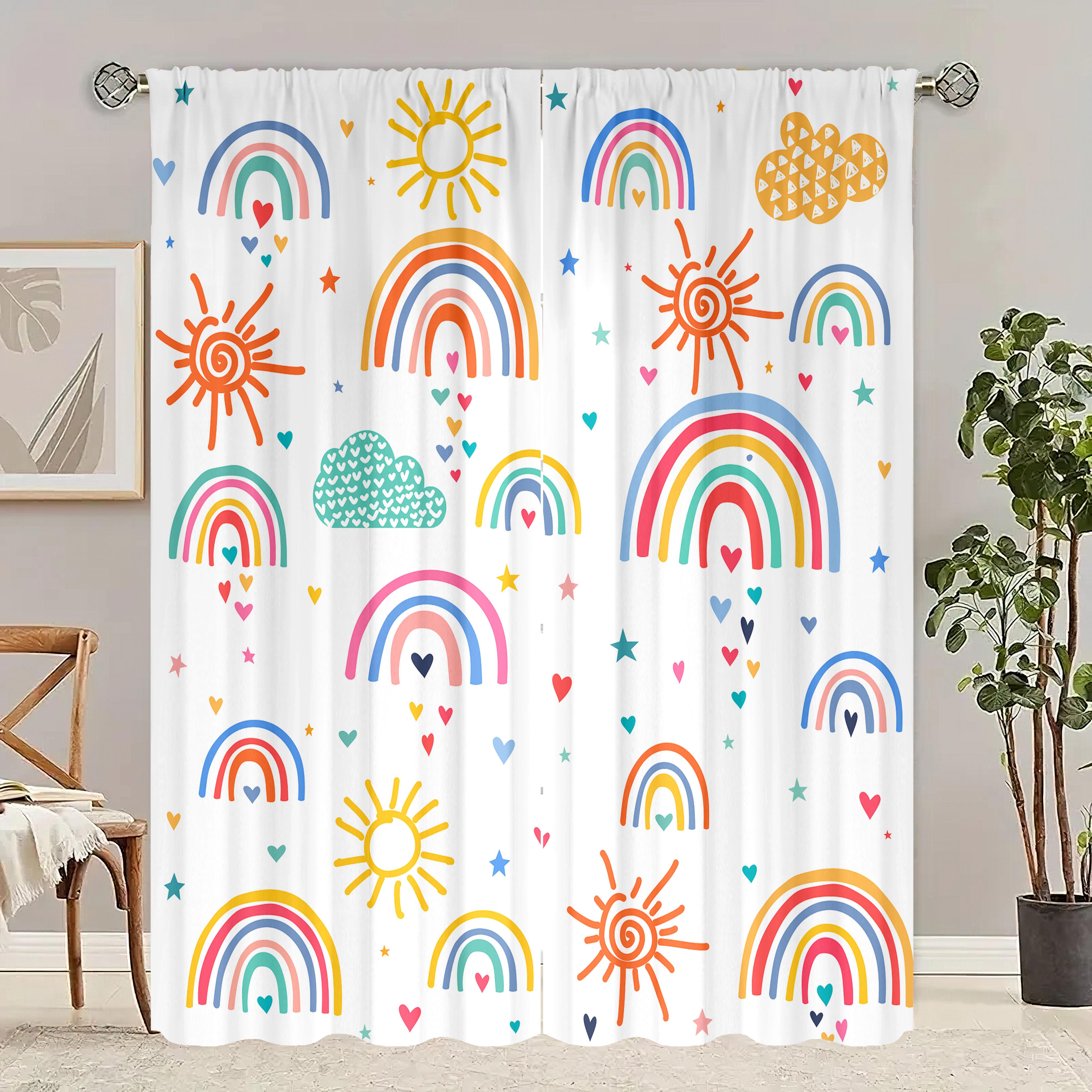 

2 шт. - Шторы с радужным принтом - Материал полиэстер - подходят для спален, гостиных и кабинетов в качестве занавесок для уединения 30inchx65inchx2Pcs
