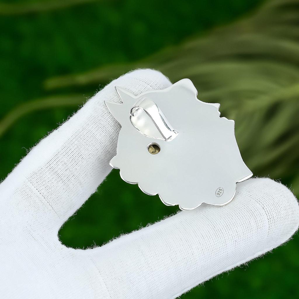 Natural Plume Agate Gemstone Pendant 925 Sterling Silver Jewelry For Women