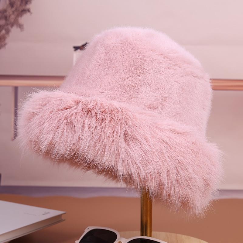 

Женская зимняя плюшевая шапка-рыболов - морозостойкая, модная, открывающая лицо, маленькая норковая шапка в монгольском стиле One Size