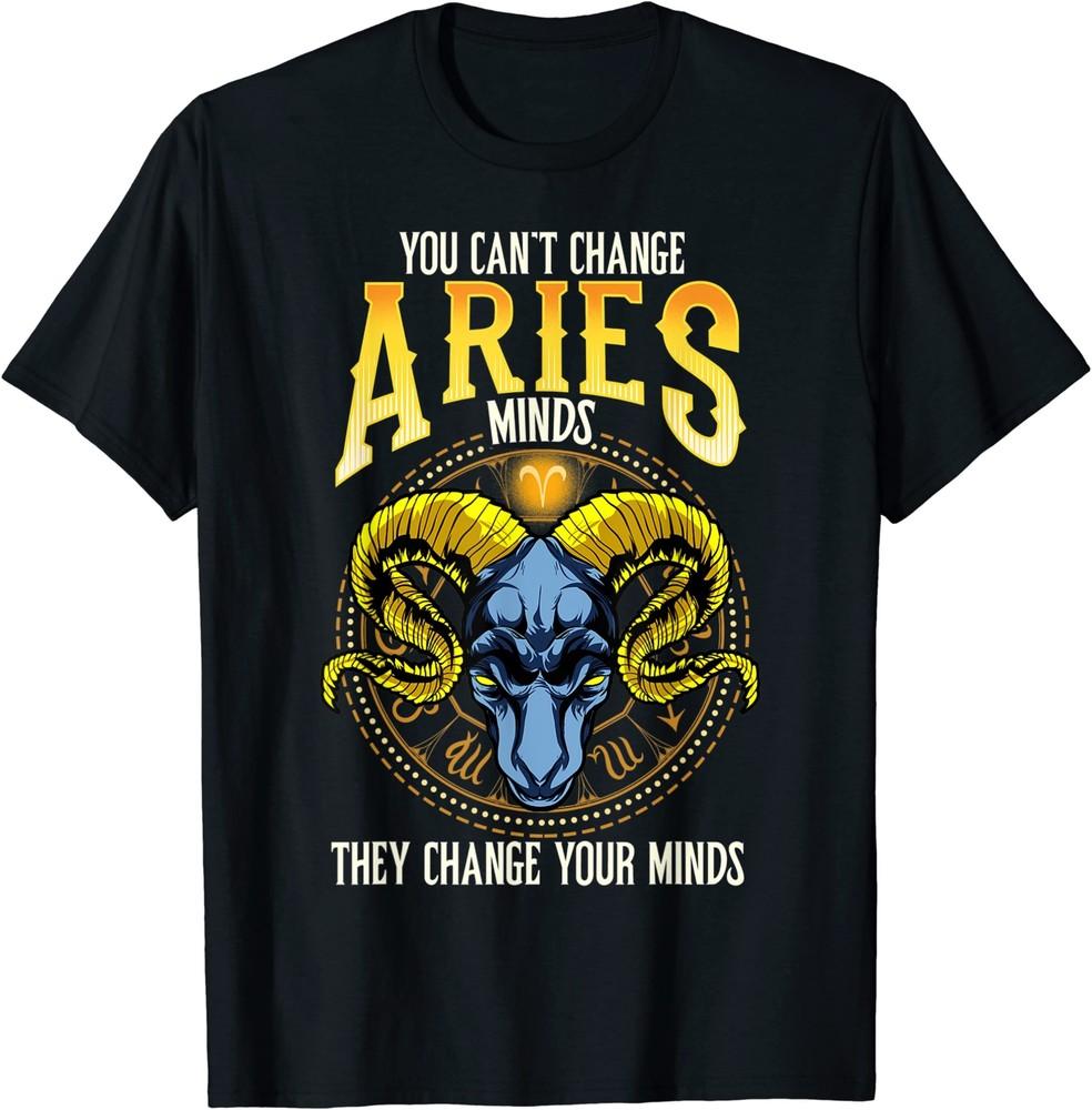 Aries Zodiac Sign Strong Ram Head Art T-Shirt Size S-5XL Unisex T-Shirt XXXL