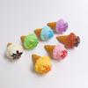 100pcs Simulation New Resin 3D Sweet Ice Cream Cone Miniatures Mini Food Play Toys  Dessert DIY Keychain Doll House Decoration
