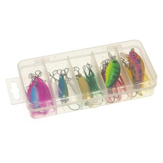 20Pcs/Set Fishing Lure Kit with Artificial Hard Bait Metal Spinner Blade Colorful Feather Freshwater Saltwater Fishing Accessories