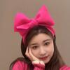 New Arrival Rose Red Big Bowknot Headband Hair Hoop For Women Korean Solid Color Wide Hair Band Bezel Hair Accessories
