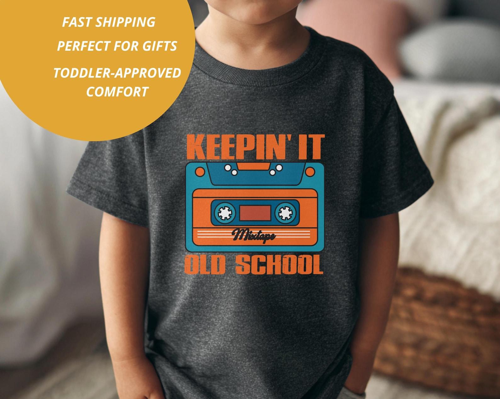 Hip Hop Shirt: Old School Mixtape Toddler Shirt, Retro Hip Hop T-Shirt for Kids, Size 2T-5T 100