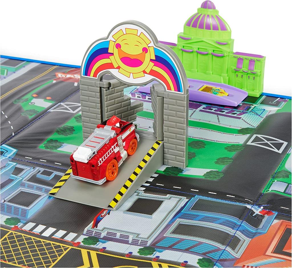 Paw Patrol The Movie True Adventure City Movie Play Mat, 11.5" X 11.5" with Two Exclusive Vehicles, Storage Box, and Tidying Set (061190)