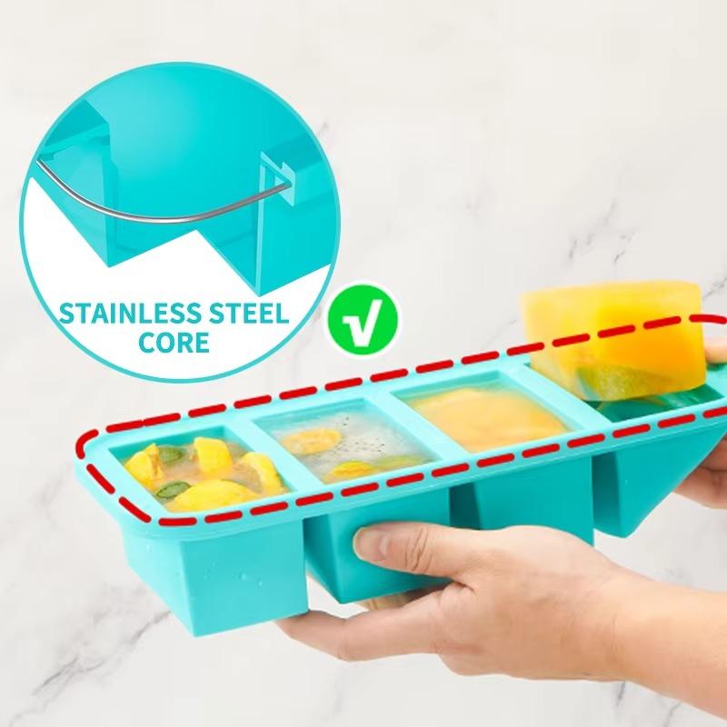 Large Capacity Silicone Tray Food Grade for Hot Pot Broth Stock Sauce Freezer Storage Containers Reusable Kitchen Gadget