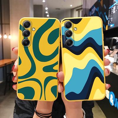 Fashion Yellow Soft Silicone Case For Xiaomi Redmi Note 13 Pro 13C Poco M6 Samsung A35 A55 A34 Huawei Honor Realme Camera Protective Shockproof Cover