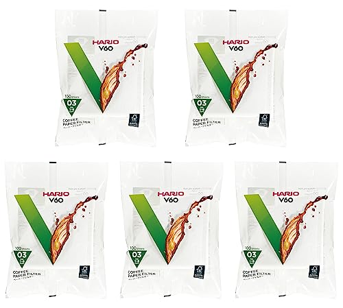 

HARIO VCF-03-100W Paper Filter for V60, 03W, 1 to 6 Cups, 500 Sheets, White