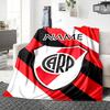 Custom Name River Plate Crest Blanket for Couch & Bed, Plush Cozy Fuzzy Blanket Super Soft & Warm Blankets for Fall and Winter. 0908284