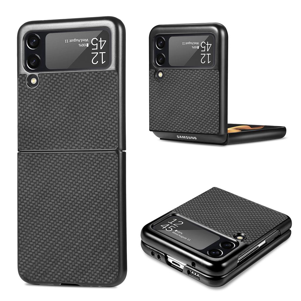 Luxuriöses Carbon Fiber Slim Case für Samsung Galaxy Z Flip 3 4 5g Flip3 Flip4 Telefonschutzhülle Coque für Samsung Z Flip 4