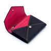 Short Envelope Wallets Genuine Leather Small Wallet for Women Credit Card Holder Compact Leather Hasp Purses with Zipper Pocket