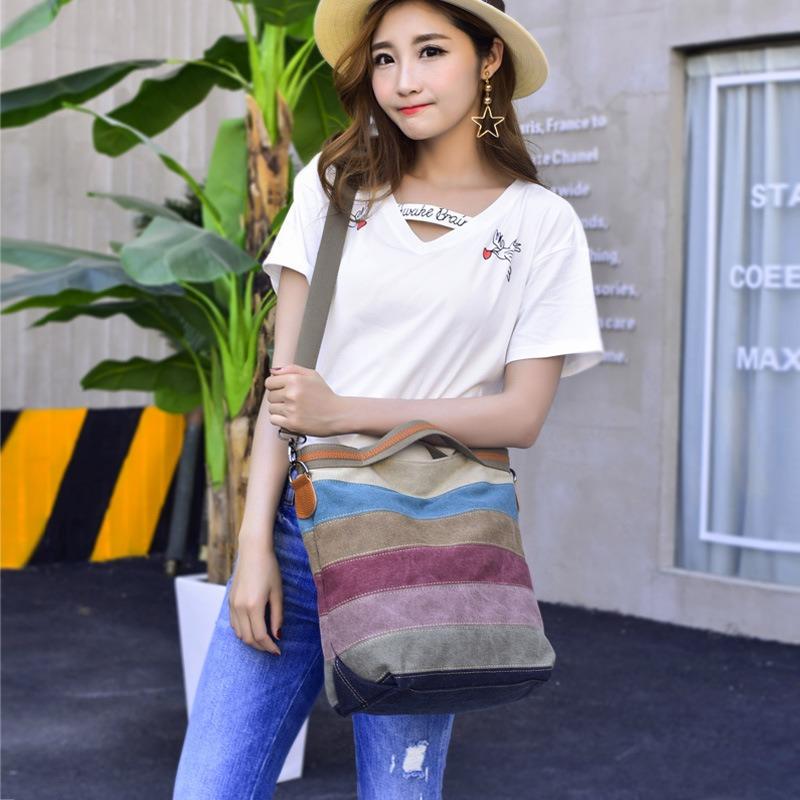 Canvas Bag Arge Capacity with Zipper Omen's Bag Rossbody Bag Women's Shoulder Bag Ucket Bag Commuter