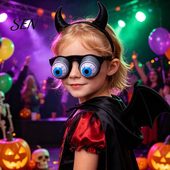 Lightweight Eyewear for All Ages Pop-Out Eyes Glasses, Wobbly On Springs Novelty Elastic Frames Comfortable Fit Prank Glasses Halloween Costume