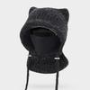 Warm Knitted Winter Hat With Ear Flaps Neck Cover Windproof Fleece-Lined Beanie Cold Weather Cycling