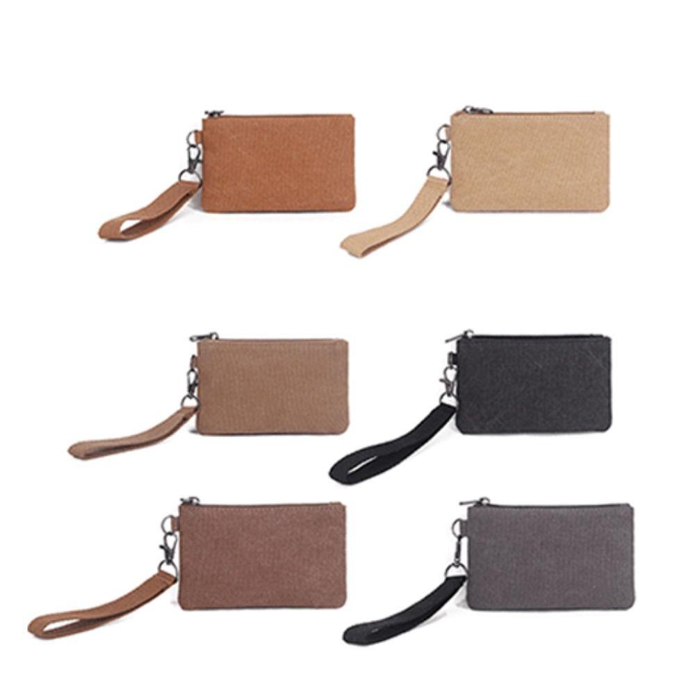 Korean Style Small Item Bag Wrist Bag Card Storage Bag Soft Canvas Coin Purse Travel