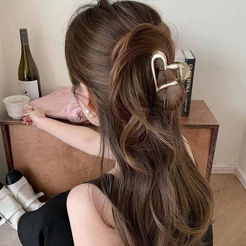 Metalowe wydrążone złote srebrne serce spinki do włosów damskie dziewczęce eleganckie spinki do włosów damskie spinki do włosów spinki do włosów akcesoria do włosów