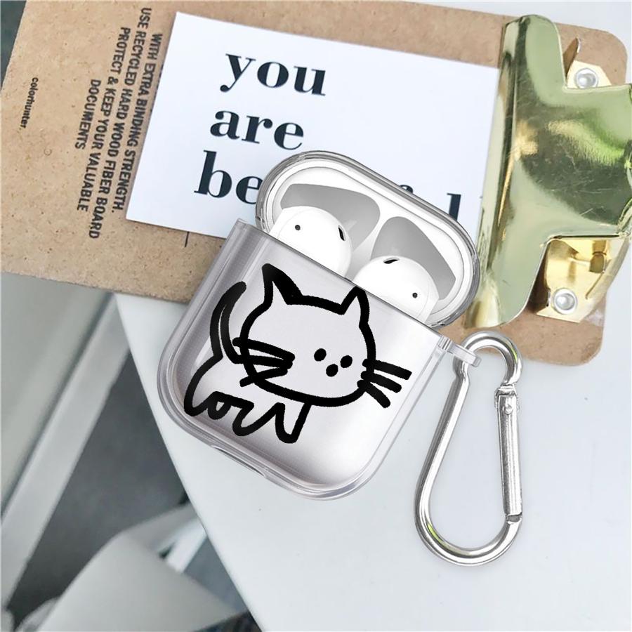Cartoon Line Cat Case For Airpods Pro3 2 3 Pro2 4 Pro 1 Clear Earphone Cases Cover